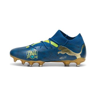 Puma Unisex Future 7 Match BNA FG/AG Soccer Shoe, Sailing Blue-Marine Blue-PEL&Eacute; Yellow-Grassy Green-Gold, 9.5 UK