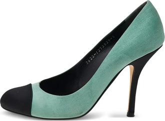 Gina 140mm leather pumps - Green