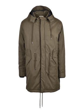 Anerkjendt Durable Cotton-Blend Green Parka With Adjustable Features