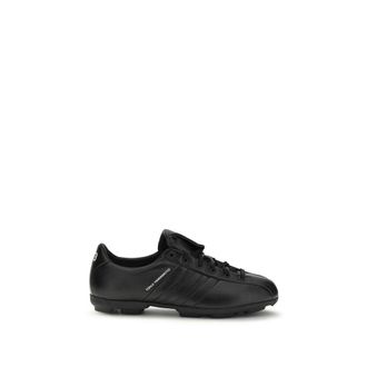 Yohji Yamamoto Black Calf Leather Bos Taurus Athletic Mens Sneakers