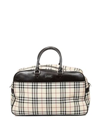 Burberry 2000s check-pattern leather-trimmed bag - Neutrals