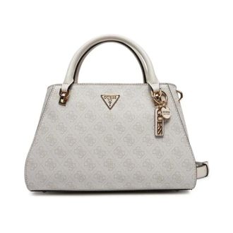 Guess Handbags, female, Beige, Size: ONE SIZE Monogram Handbag - Beige Metal Logo