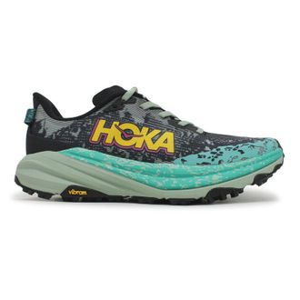 Hoka One One Hoka Speedgoat 6 Textile Synthetic Womens Running Trainers - Black Aloe Vera - Size:UK 4.5