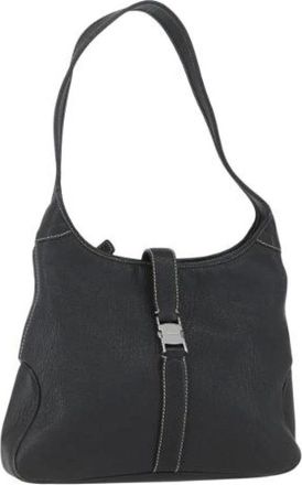 Ferragamo Pre-owned Shoulder Bags, female, Black, Size: ONE SIZE Pre-owned Leather Shoulder Bag