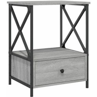 vidaXL Comodino Grigio Sonoma 50x41x65 cm in Legno Multistrato - Vidaxl