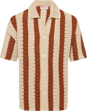 Orlebar Brown Camicia Thomas alluncinetto - Marrone