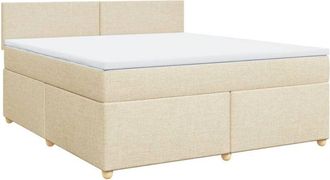 vidaXL Vidaxl - Cama Box Spring Con Colch&oacute;n Tela Color Crema 180x200 Cm