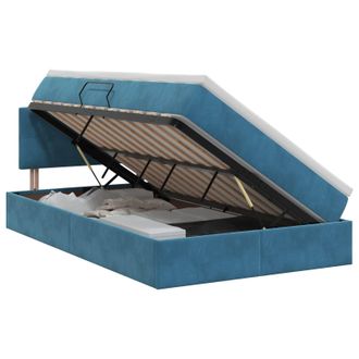 vidaXL Cama Con Almacenamiento Azul Oscuro 120 X 200 Cm Terciopelo Vidaxl
