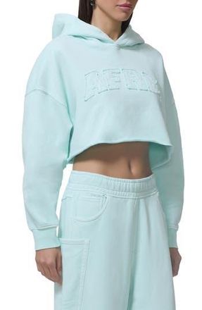 AFRM Darius Crop Cotton Hoodie in Icy Morn at Nordstrom Rack, Size Xx-Large