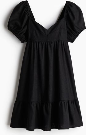 H&M Kleid mit Puffärmeln - Schwarz