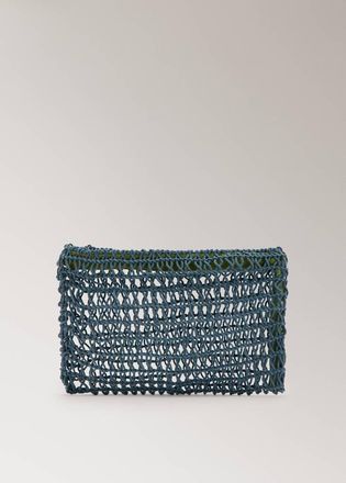 Mango Necessaire rete cotone blu - Donna - Taglia unica - MANGO