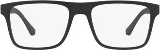 Emporio Armani 52mm Rectangle Optical Glasses in Matte Black /Clear at Nordstrom