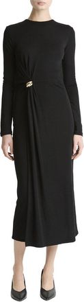 Vince Side Drape Wool-Blend Dress