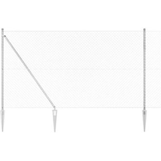 vidaXL Vidaxl - Valla De Eslabones De Cadena Con Postes Plateado 1.5 X 10 M