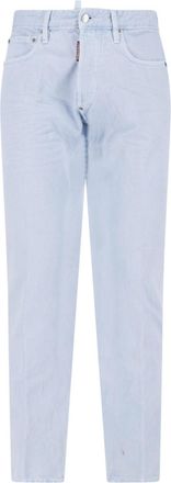 Dsquared2 Light Blue Straight-Leg Cotton Denim Jeans