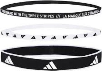 adidas Multiple Width Training Headbands 3 Per Pack Black White IA3031