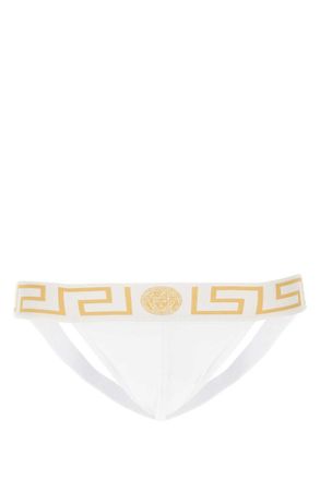Versace White Stretch Cotton Jockstrap