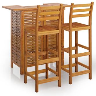 Berkfield Home 3 Piece Garden Bar Set Solid Wood Acacia in Brown