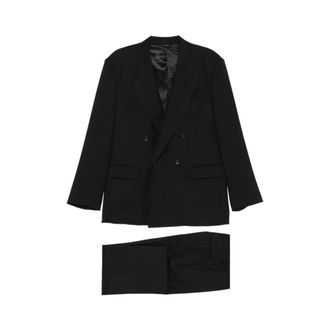 Reveres 1949 Double Breasted Suits, male, Black, Size: M Double-breasted Suit