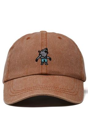 Dalix Werewolf Embroidered Dad Hat in Washed Orange at Nordstrom