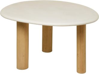 Wabi Home Mesa de comedor de microcemento y madera maciza 135cm