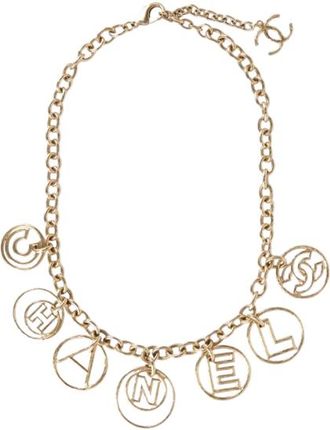 Chanel Gold Tone Letter Necklace
