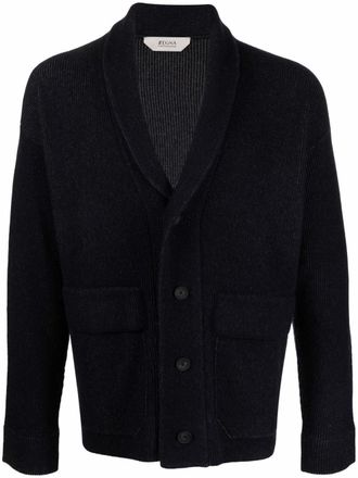 Ermenegildo Zegna ribbed-knit cardigan - men - Polyamide/Cashmere/Wool - M - Blue