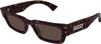 Gucci Stijlvolle Zonnebril - Heren - Zonnebrillen - Bruin - 52 MM - Nylon - Accessoires
