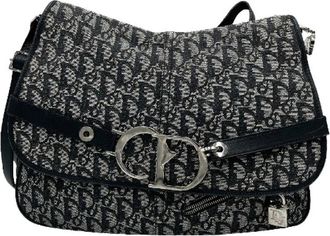 Dior Pre-owned Vintage cd flap messenger bag - Dames - Vintage Schoudertas - Blauw - ONE Size - Leer - Vintage