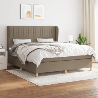vidaXL Vidaxl - Cama Box Spring Con Colch&oacute;n Tela Gris Taupe 160x200 Cm