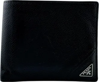Prada Saffiano Black Leather Wallet (Bi-Fold) (Pre-Owned)