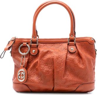 Gucci Pre-owned Handbags, female, Orange, Size: ONE SIZE Pre-owned Leather Satchel
