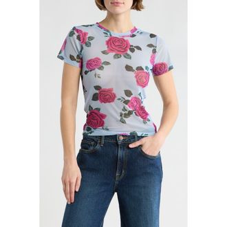 Good American Mesh Baby Tee in Vintage Rose at Nordstrom Rack, Size X-Small