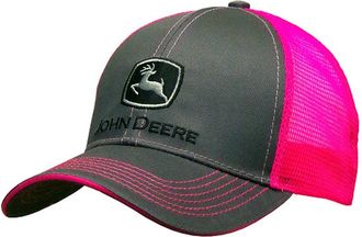 John Deere Mens 23080418CH00 Baseball-caps, Charcoal/Pink, One Size