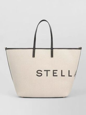 Stella McCartney canvas tote bag contrast trim grape