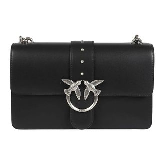 Pinko Love One Classic Bag - Dames - Schoudertassen - Zwart - ONE Size - Katoen - Tassen