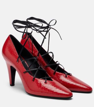 Alaia Snake-effect leather pumps