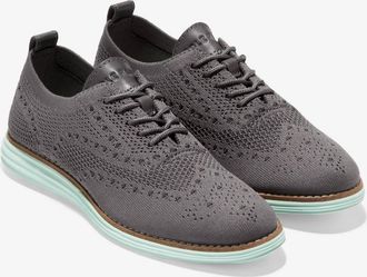 Cole Haan Womens Og Grand Stitchlite Wing Oxford In Dark Pavement