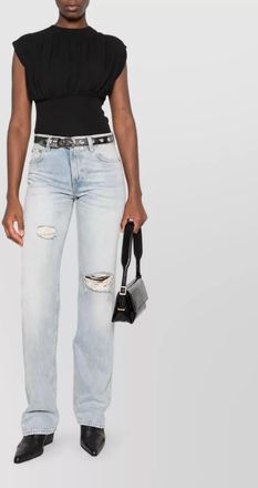 Haikure denim distressed straight-leg jeans