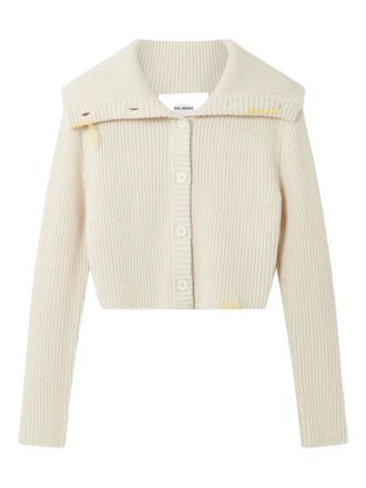 Axel Arigato Celine ribbed cardigan - women - Nylon/Wool - M - Neutrals