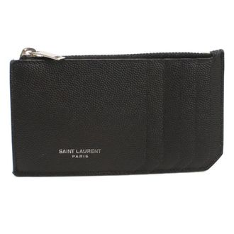 Saint Laurent Black Leather Coin Purse/Coin Case (Pre-Owned)