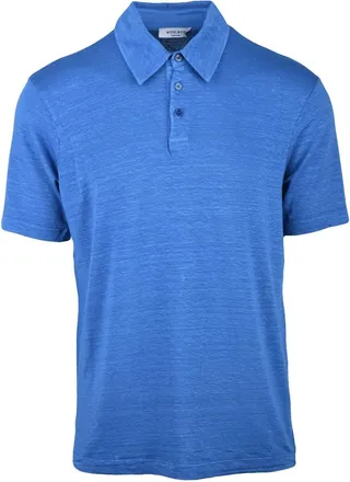 Wool & Co Light Blue Pique Linen Polo Shirt