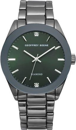 Geoffrey Beene Genuine Diamond Bracelet Watch, 41mm - 0.001ct. in Black at Nordstrom Rack