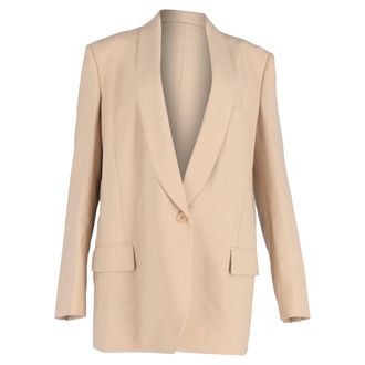 Stella McCartney Stella McCartney Éénknops Blazer in Nude Wol