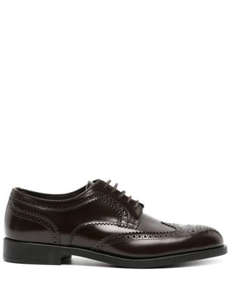 Fratelli Rossetti perforated-detailing leather derby shoes - Brown