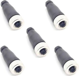 OEM Conectores Hembra M12 De 5 Polos, Resistentes Al Agua Ip67, Sensores Rectos Codificados De 5 Pines Con Rosca, Conectores Redondos M12 De 5 N&uacute;cleos De 