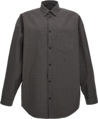 Balenciaga Black Check Print Shirt