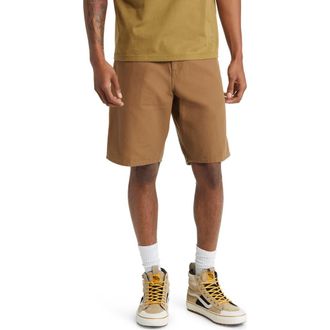 Carhartt Work in Progress Organic Cotton Canvas Carpenter Shorts in Hamilton Brown at Nordstrom, Size 30