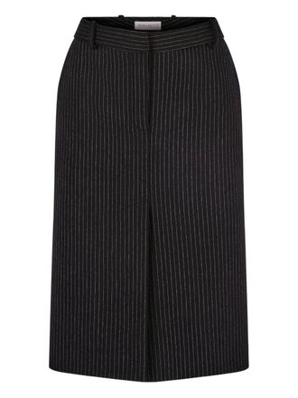 Nina Ricci pinstriped wool midi skirt - Black