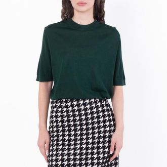 Burberry Crew-Neck Wool T-Shirt, Size X-Small